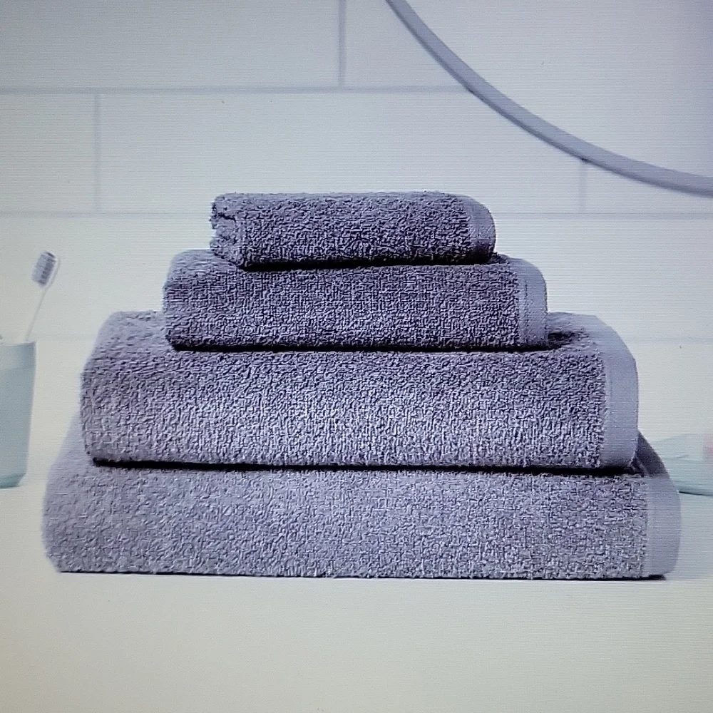 Room Essentials Everyday Gray Terry Bath Towel Set of 4 54x30